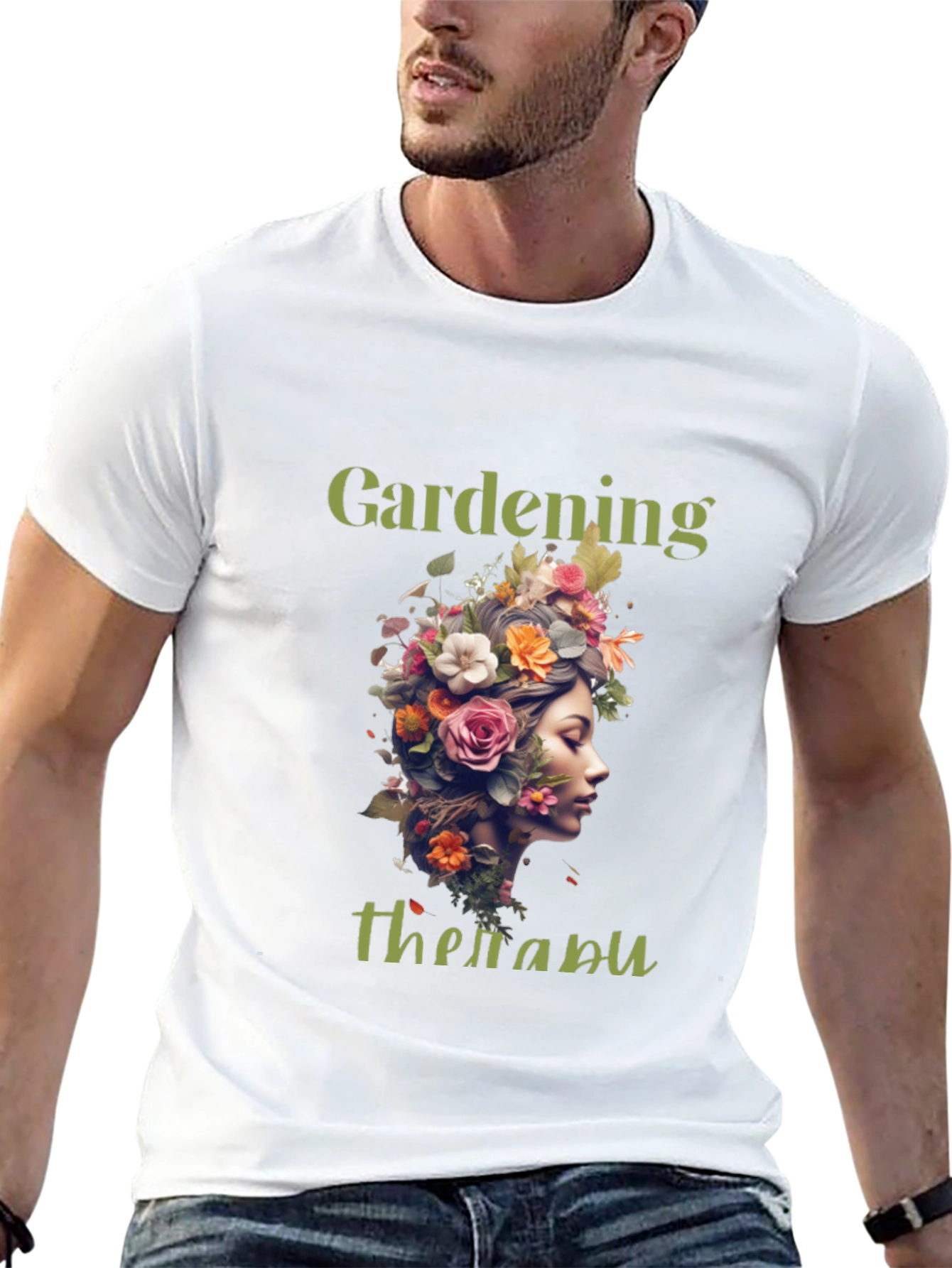 Gardening Therapy T-Shirt - Floral Design