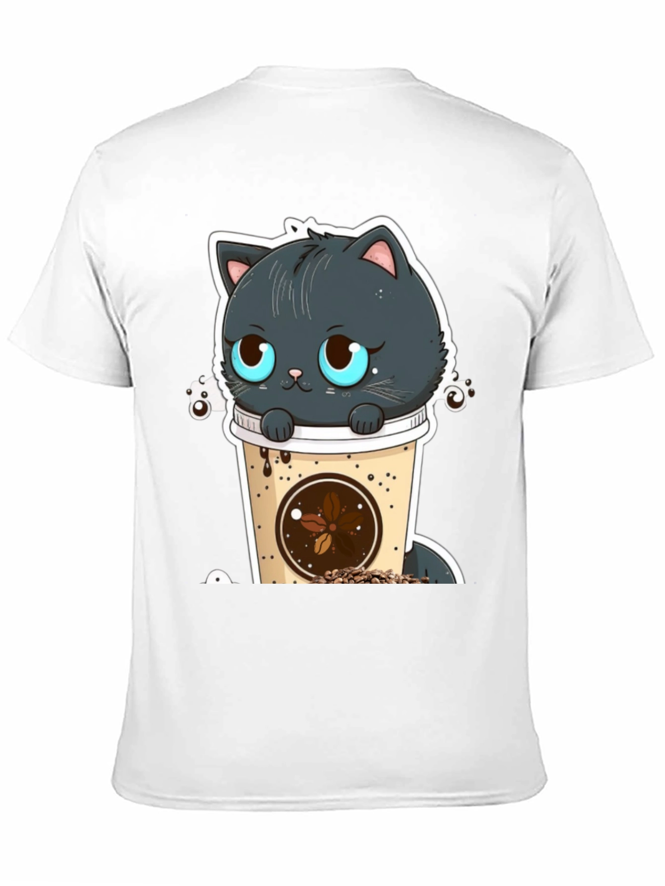 Cute Cat in Coffee Cup Graphic Tee