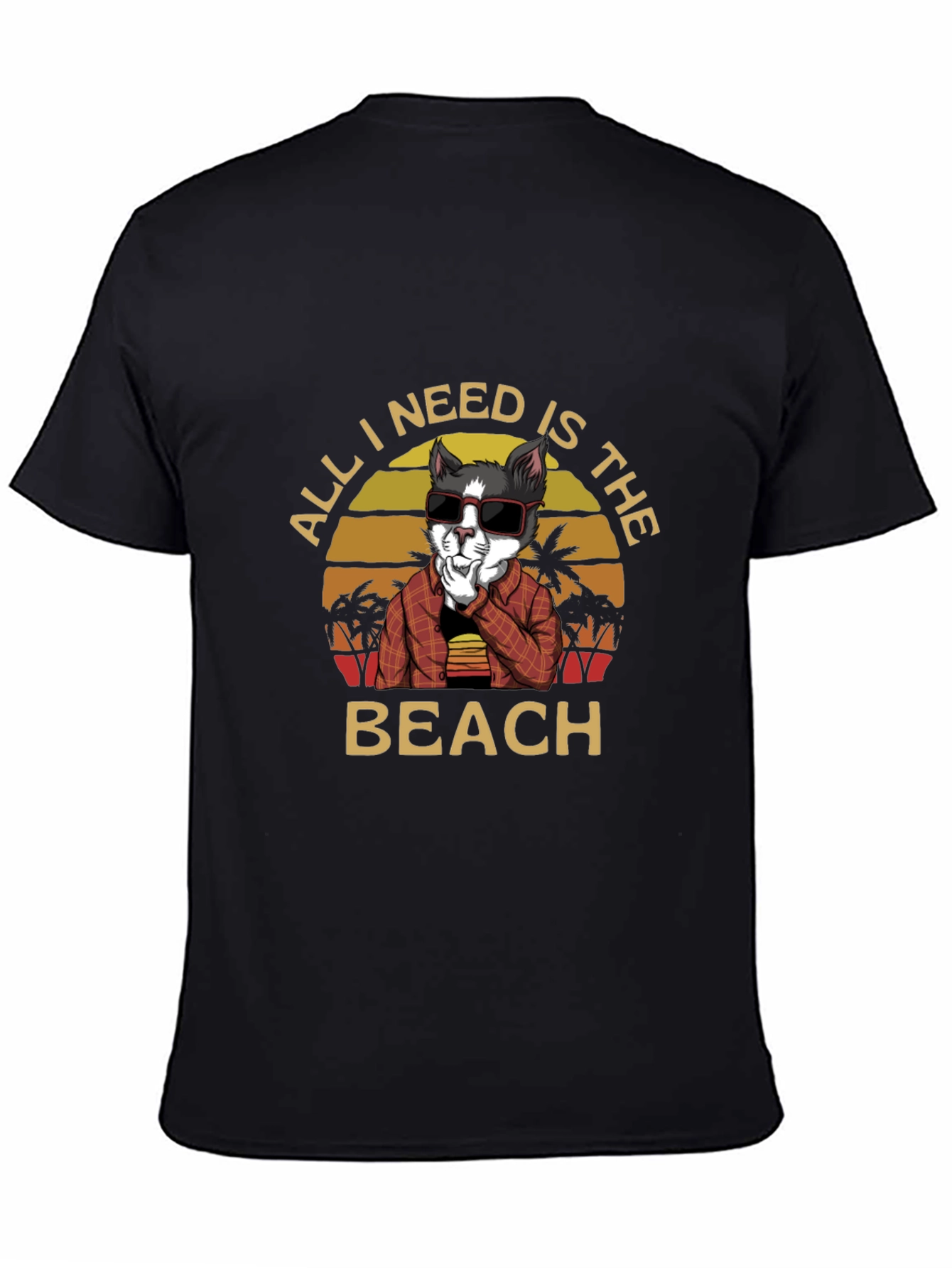 Cool Cat Beach Vibes Graphic T-Shirt