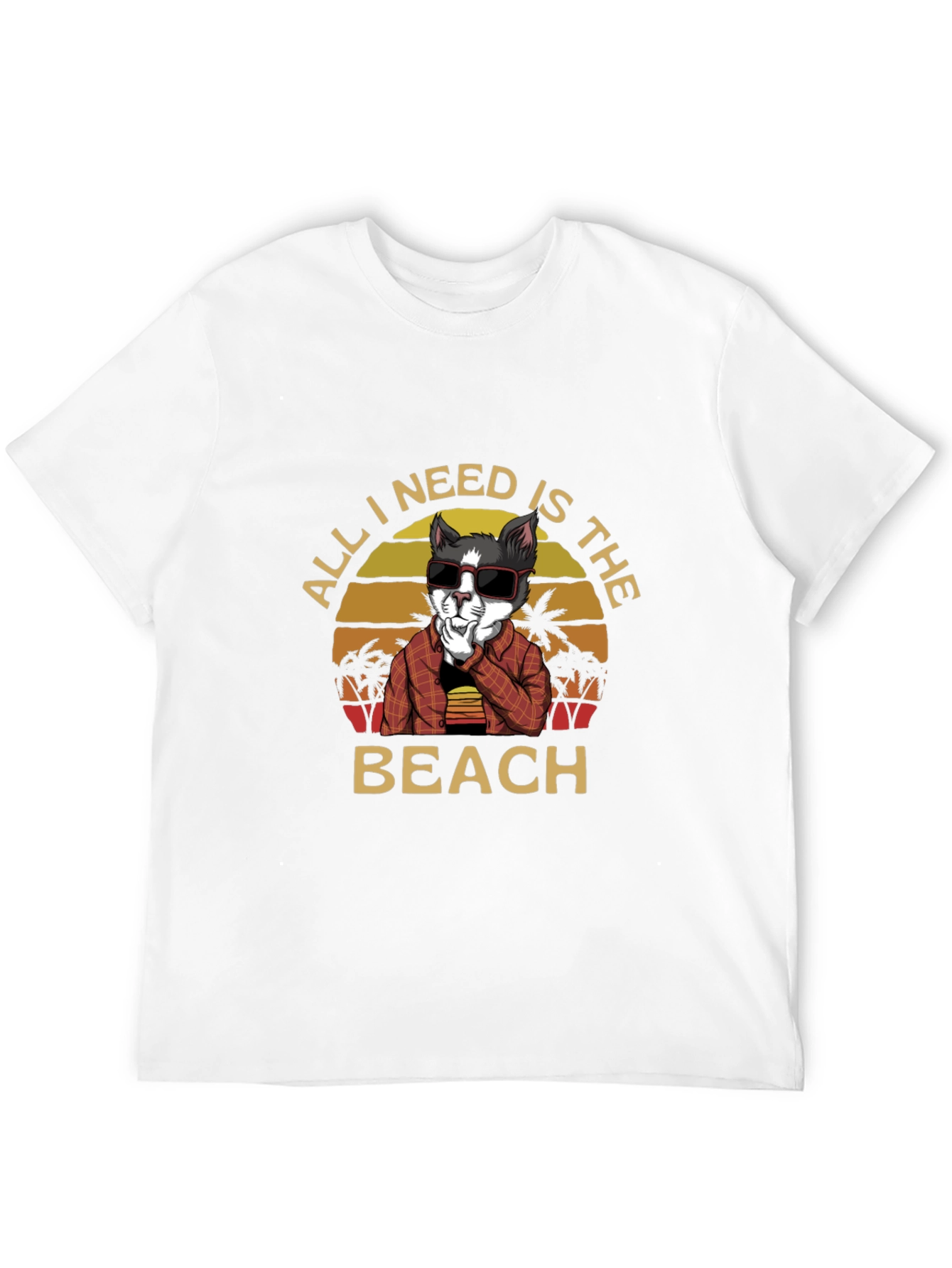 Cool Cat Beach Vibes Graphic T-Shirt