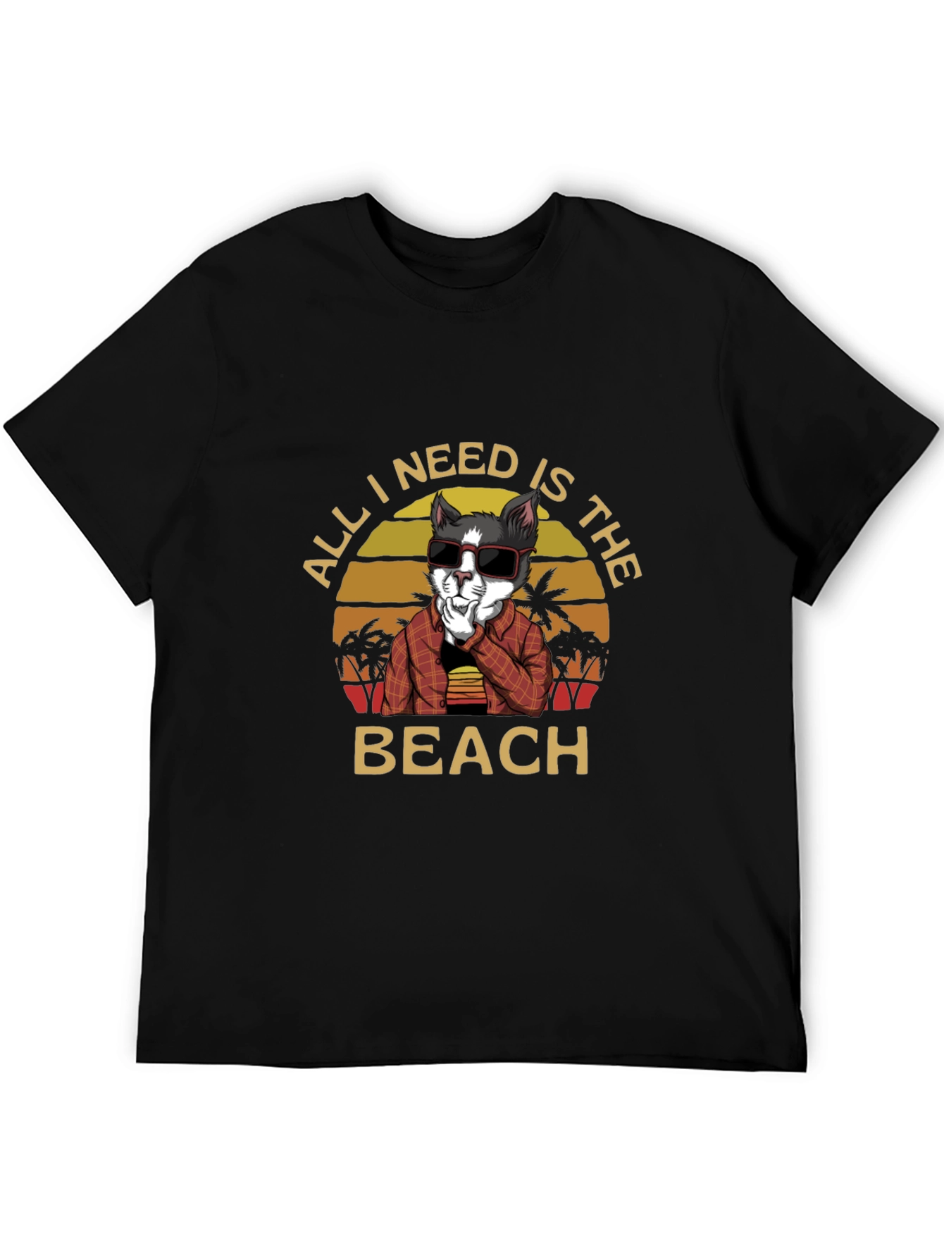 Cool Cat Beach Vibes Graphic T-Shirt