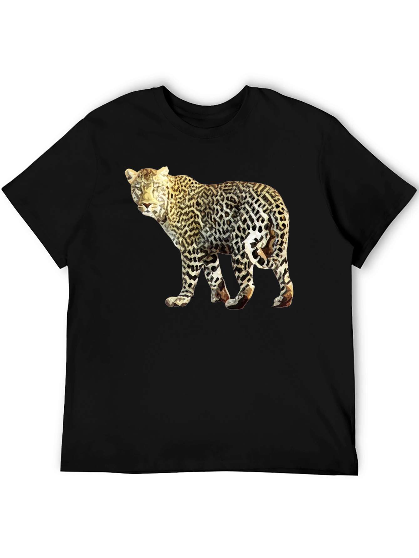Leopard Graphic Tee - Mens Black T-Shirt