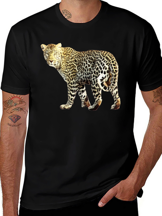 Leopard Graphic Tee - Mens Black T-Shirt