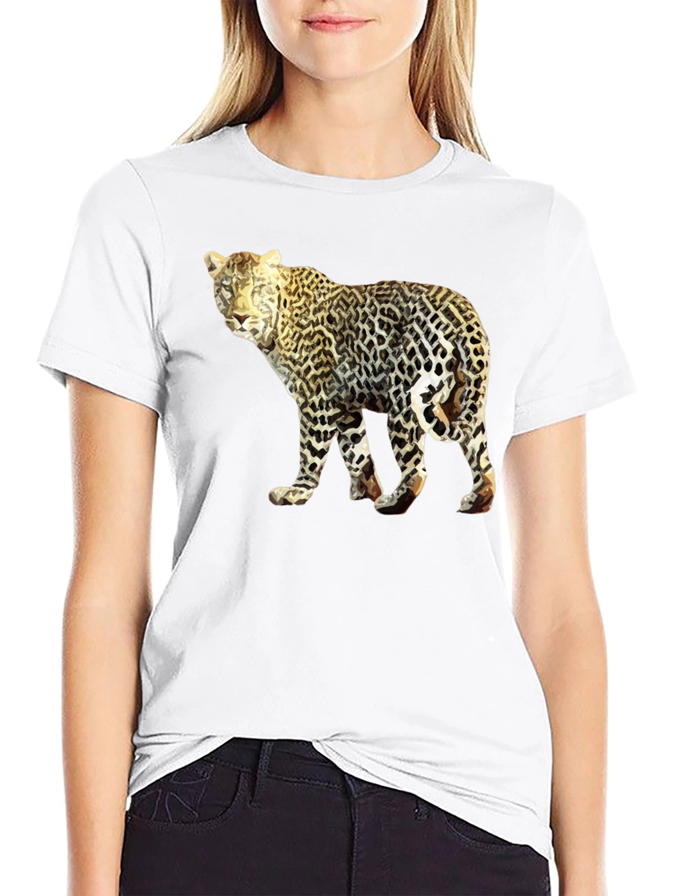 Leopard Graphic Tee - Mens Black T-Shirt