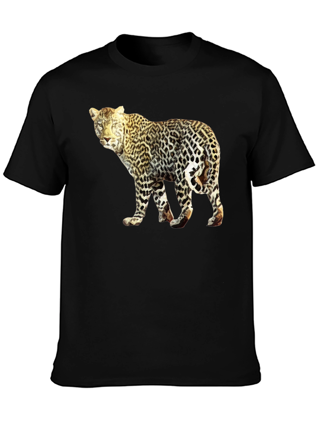 Leopard Graphic Tee - Mens Black T-Shirt