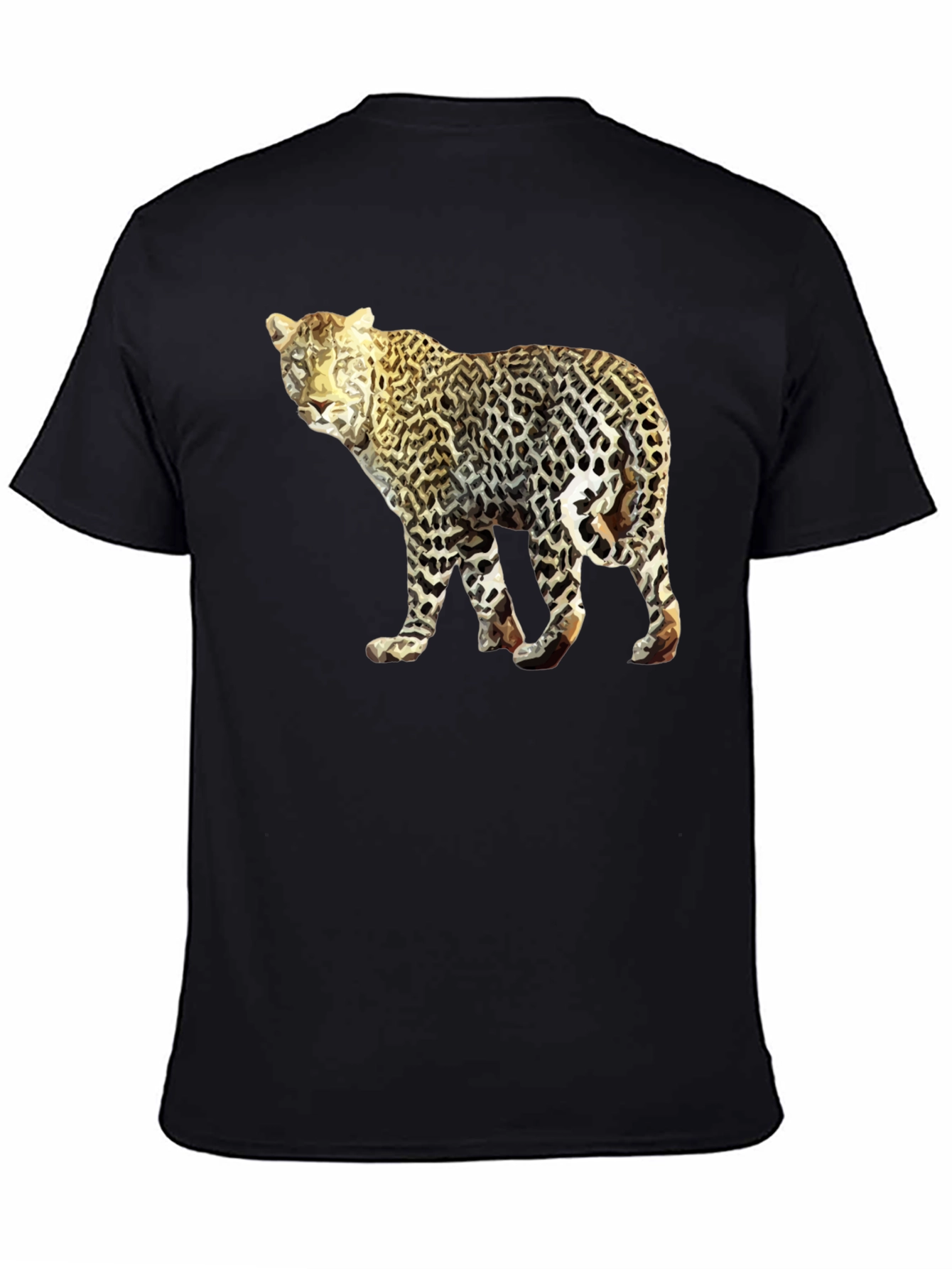 Leopard Graphic Tee - Mens Black T-Shirt