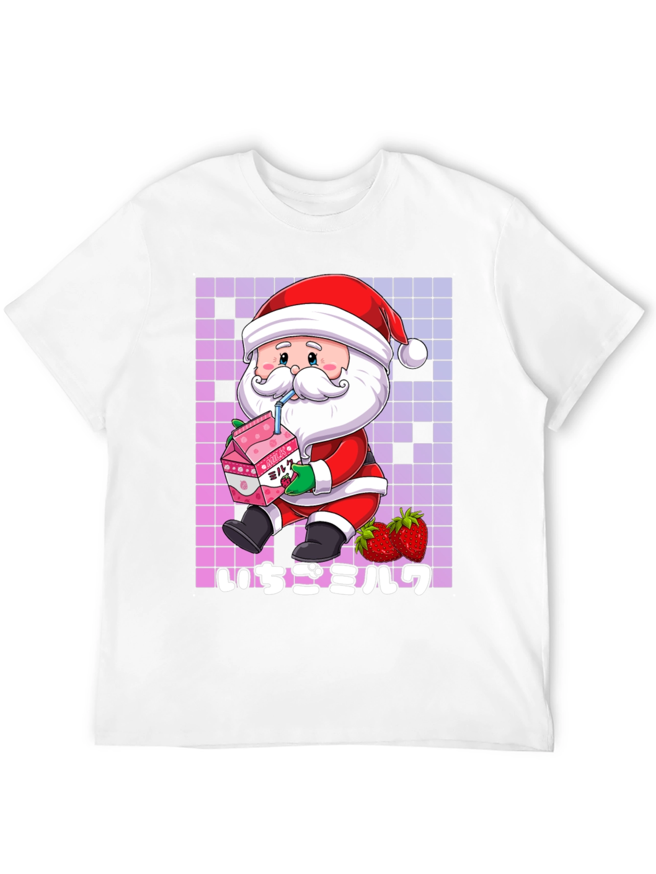 Kawaii Santa Strawberry Milk T-Shirt