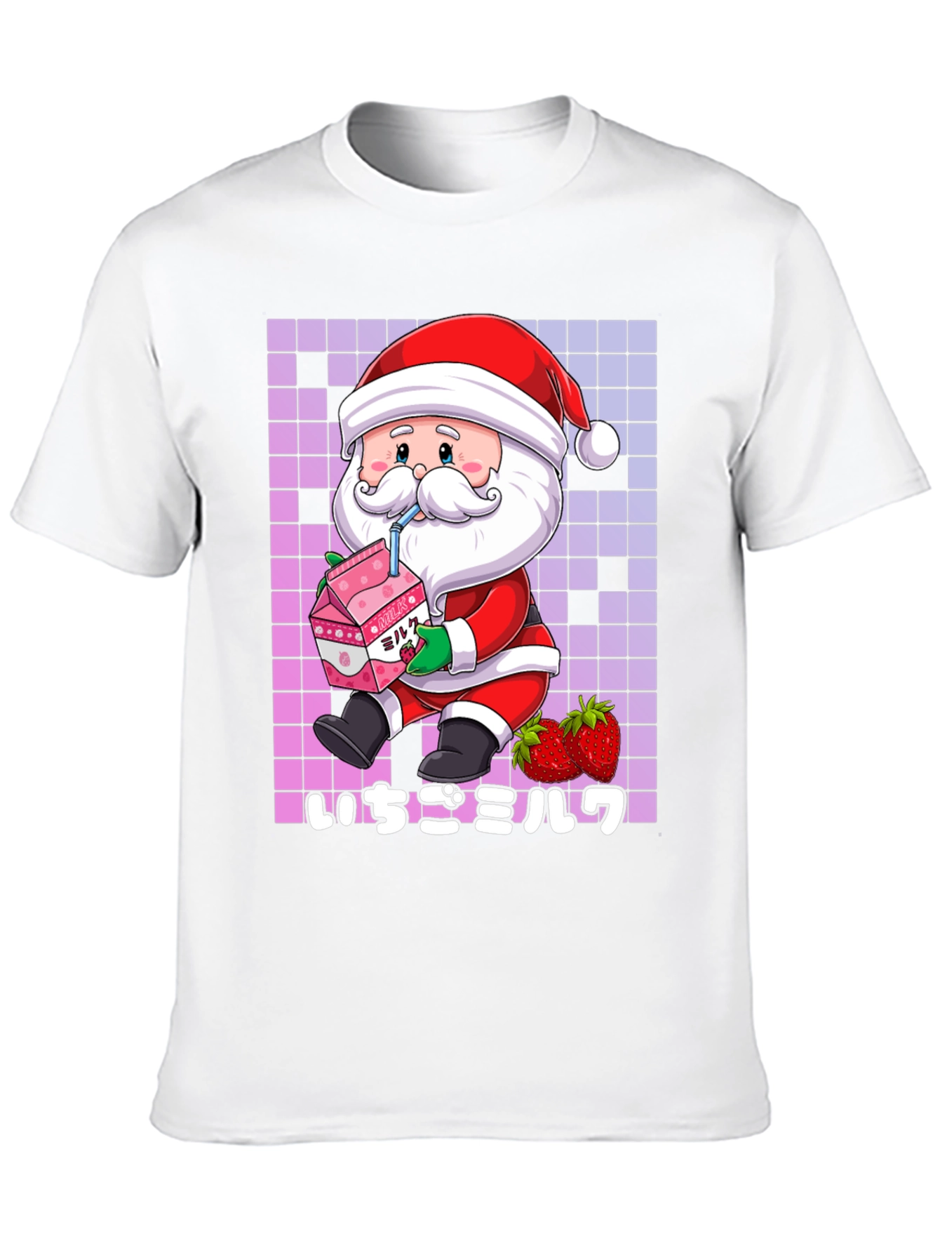 Kawaii Santa Strawberry Milk T-Shirt