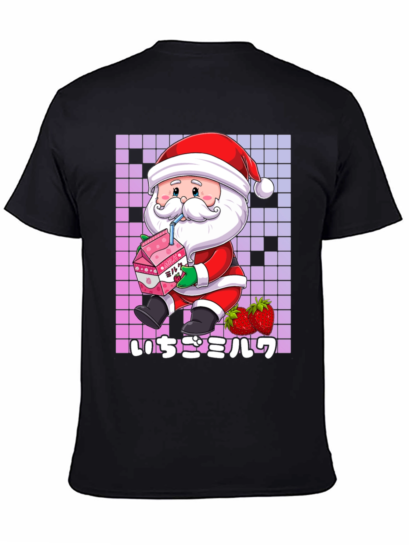 Kawaii Santa Strawberry Milk T-Shirt