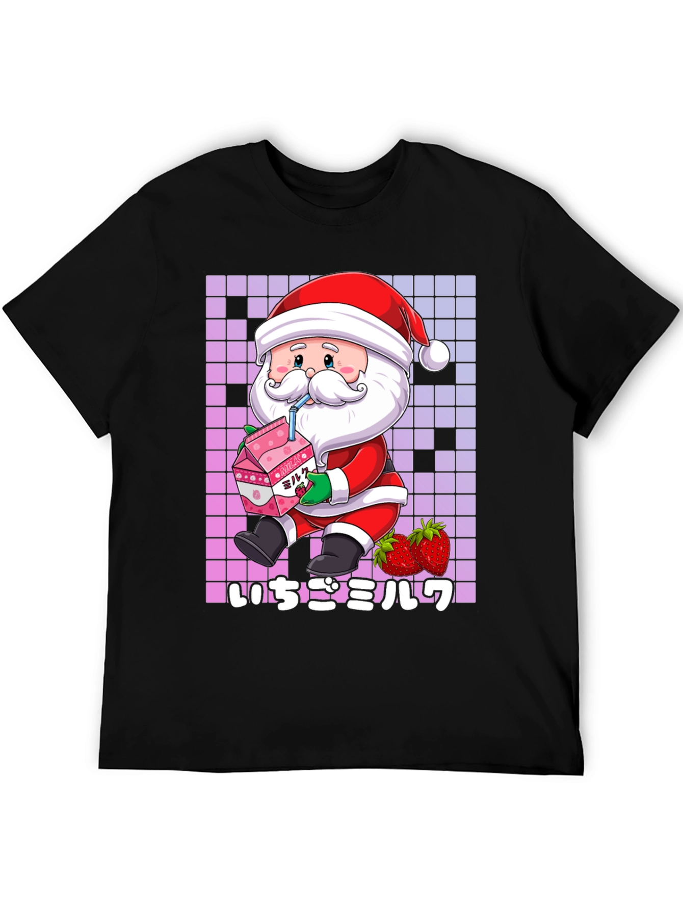 Kawaii Santa Strawberry Milk T-Shirt