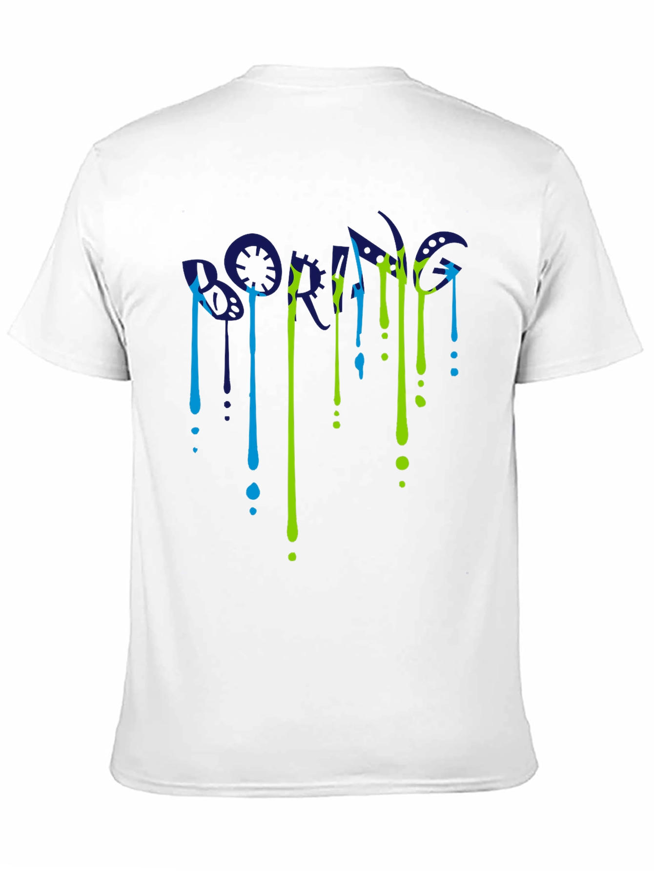 Dripping Letter Graphic Black T-Shirt