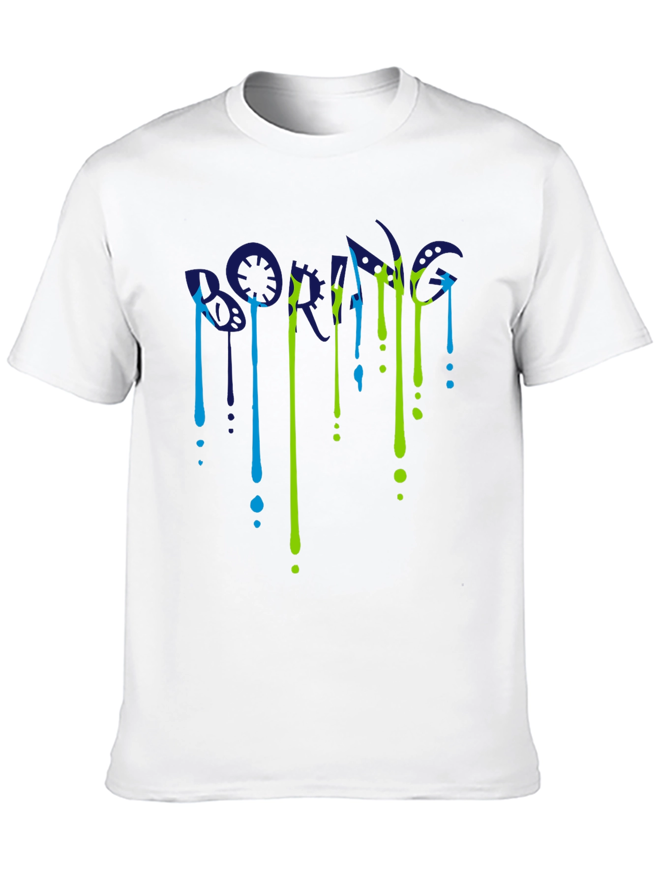 Dripping Letter Graphic Black T-Shirt