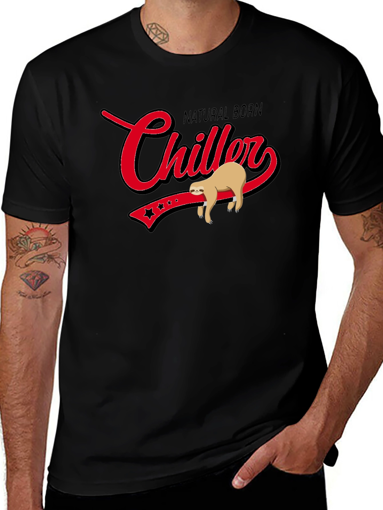 Natural Born Chiller Sloth Graphic T-Shirt