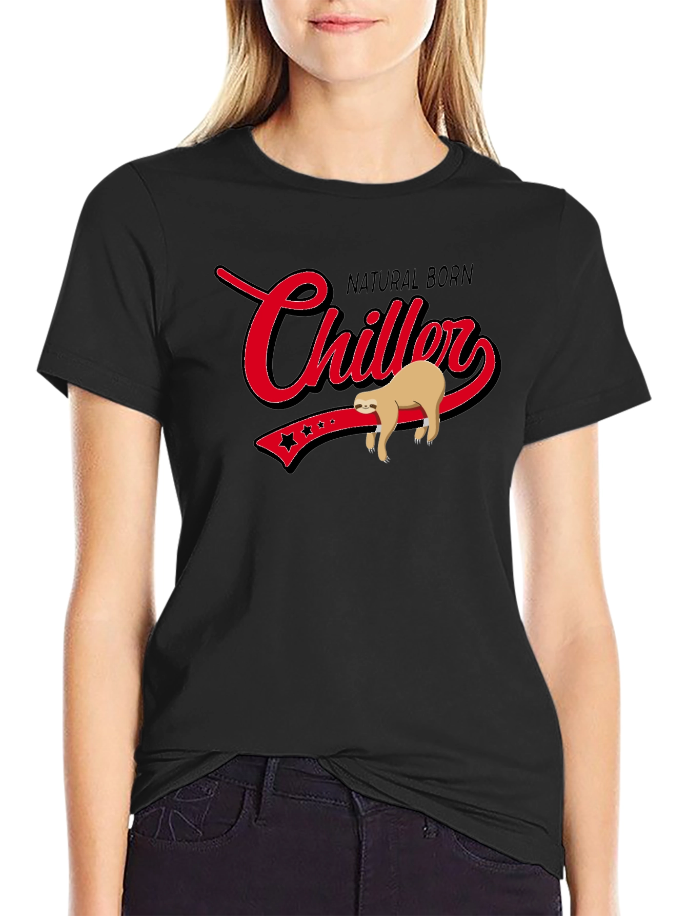 Natural Born Chiller Sloth Graphic T-Shirt