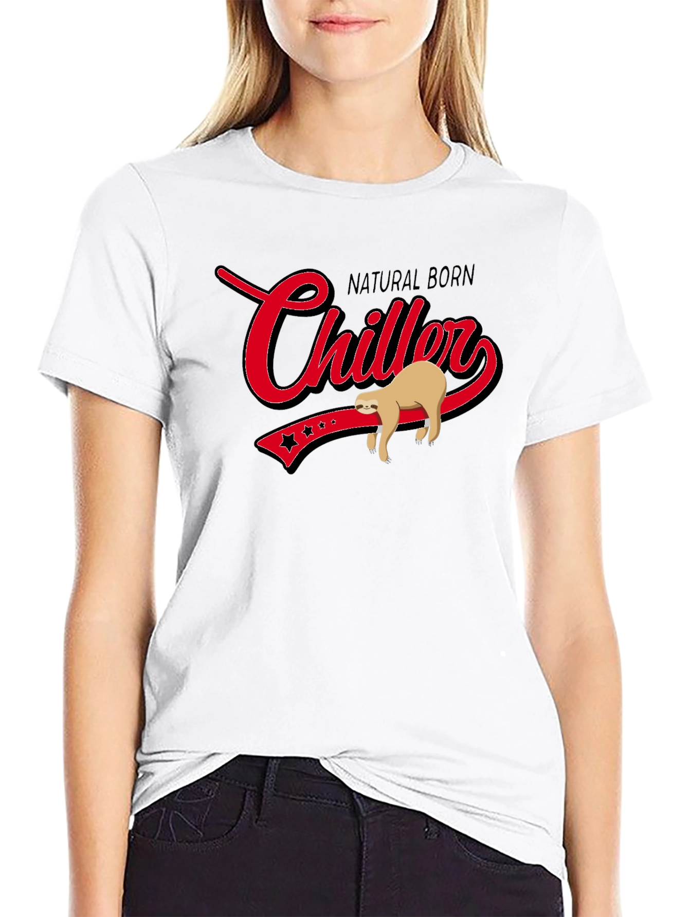 Natural Born Chiller Sloth Graphic T-Shirt