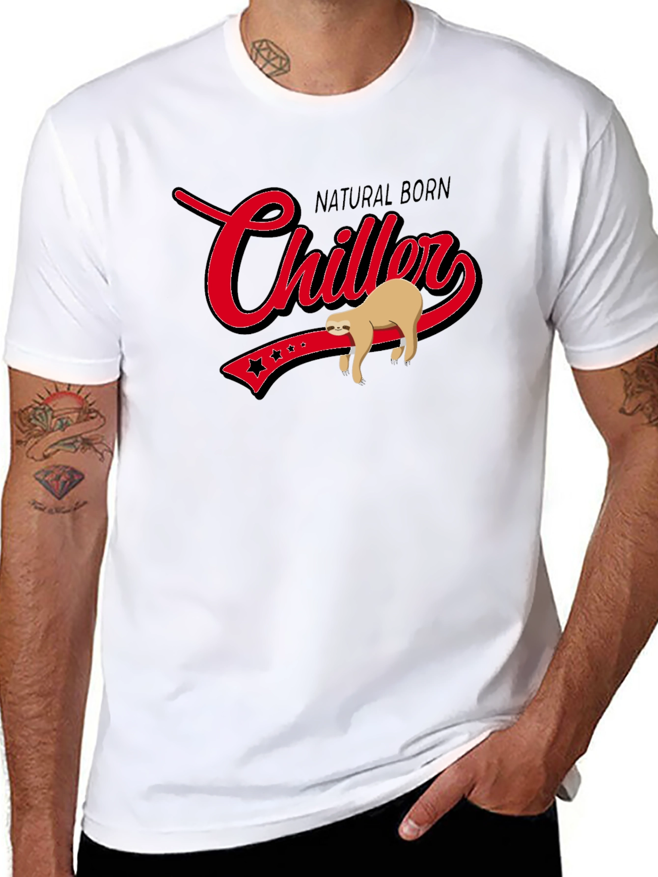 Natural Born Chiller Sloth Graphic T-Shirt