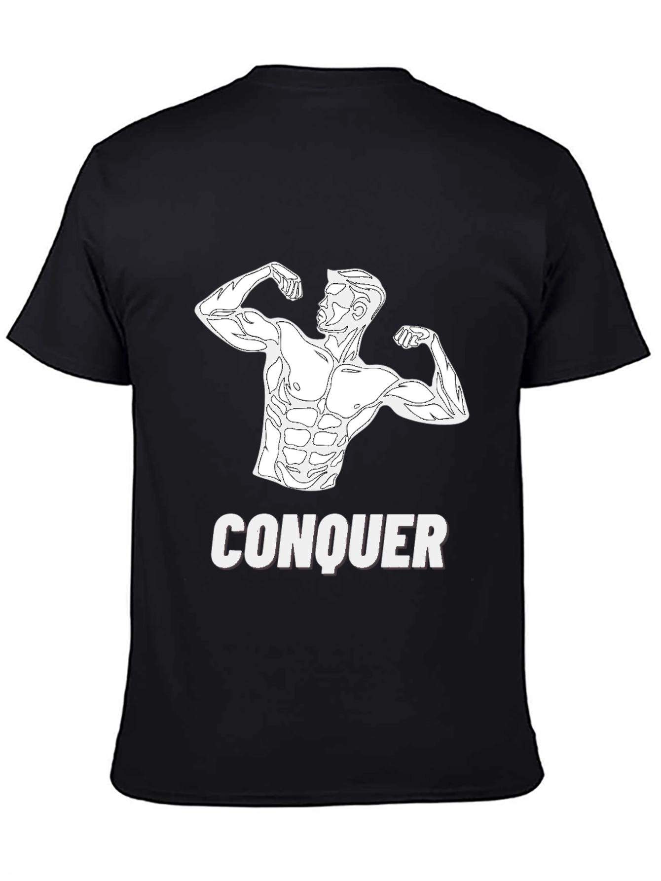 Conquer Black T-Shirt - Fitness Graphic Tee