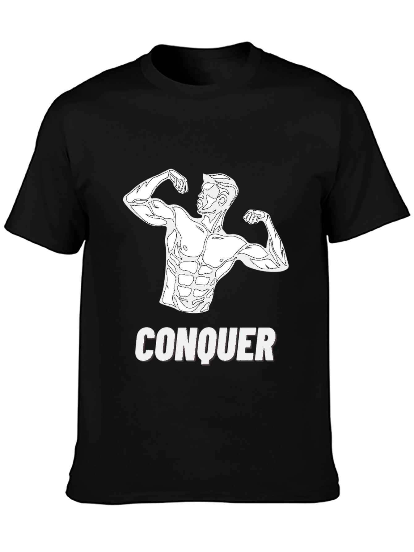 Conquer Black T-Shirt - Fitness Graphic Tee