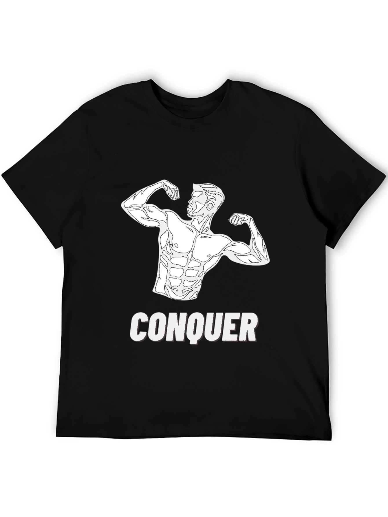 Conquer Black T-Shirt - Fitness Graphic Tee
