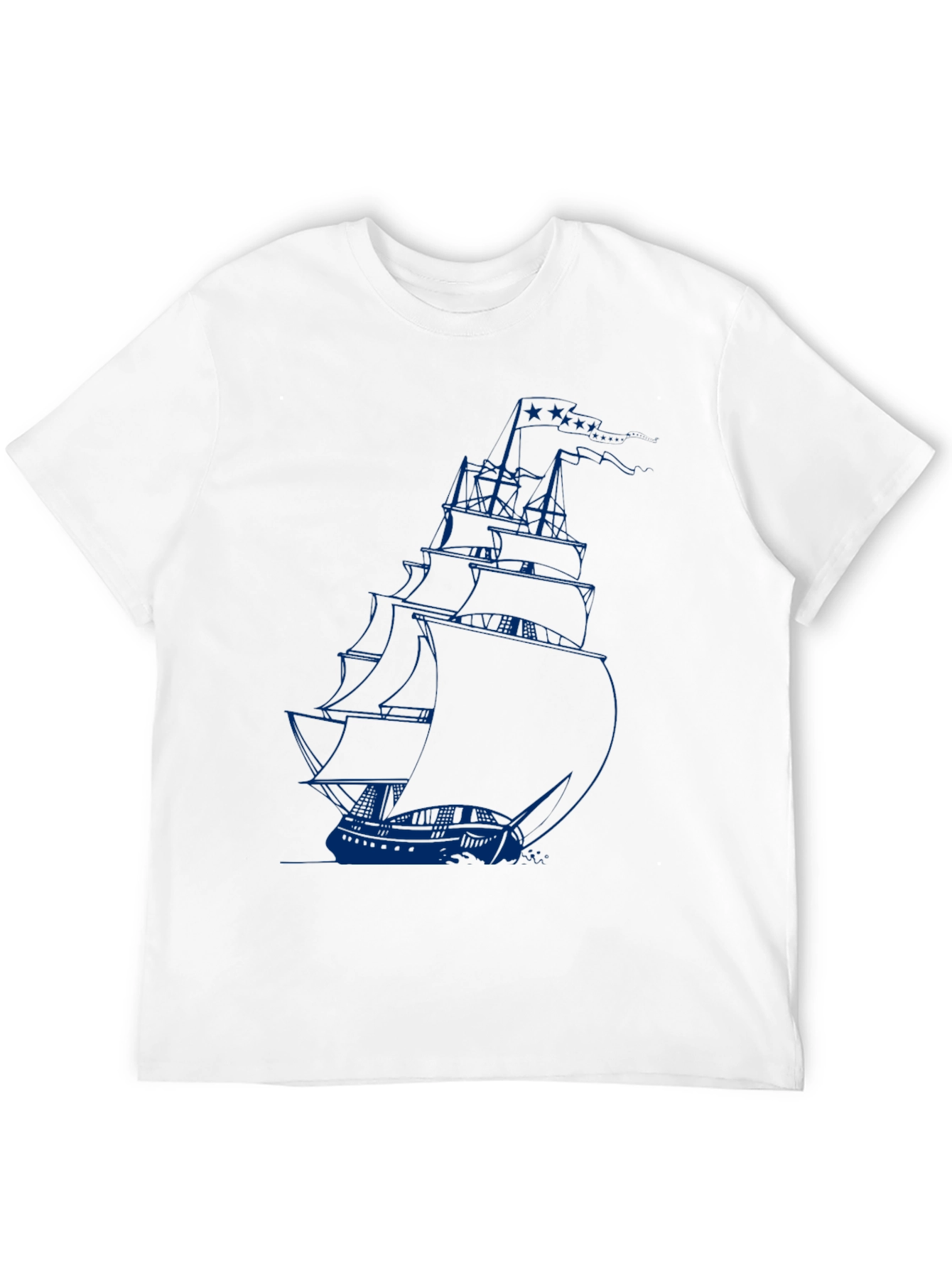 Nautical Sailboat Graphic Tee - Black