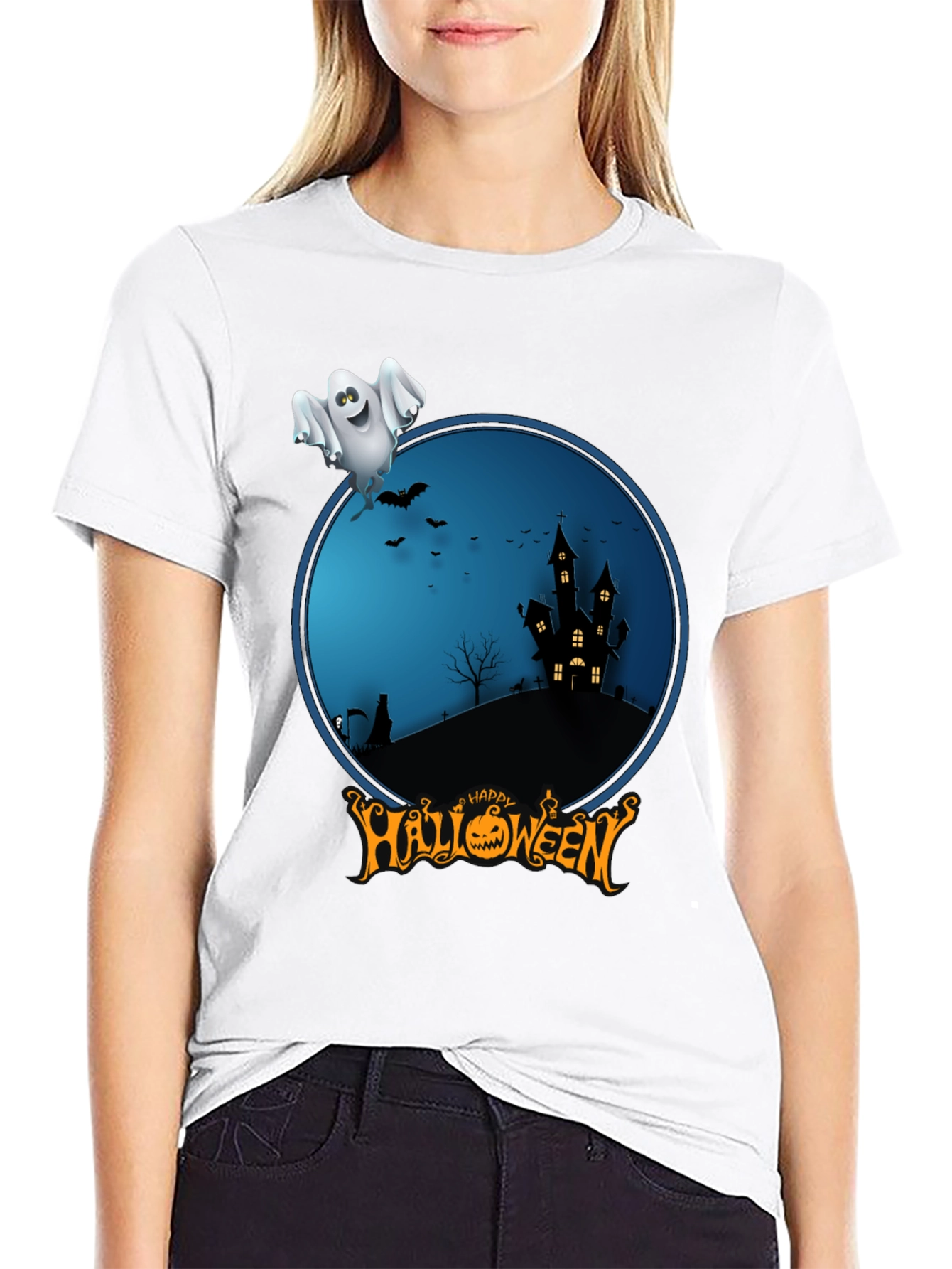 Happy Halloween Ghost Graphic Tee