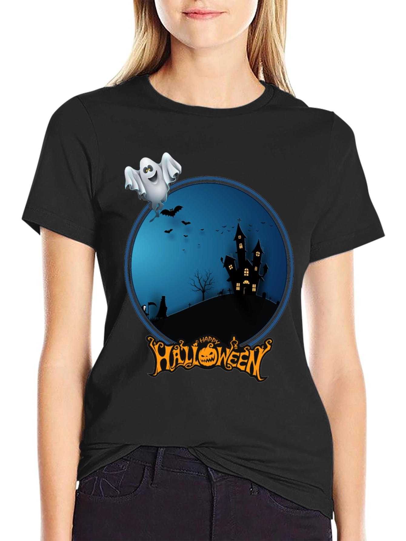 Happy Halloween Ghost Graphic Tee