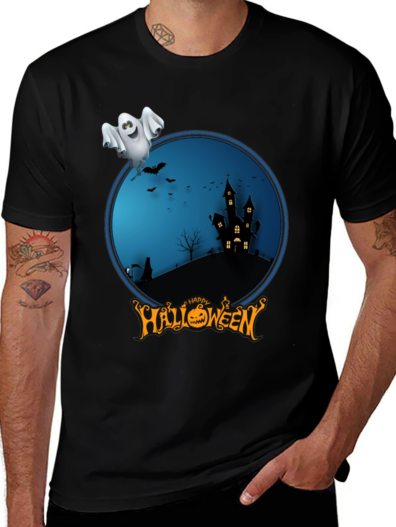 Happy Halloween Ghost Graphic Tee
