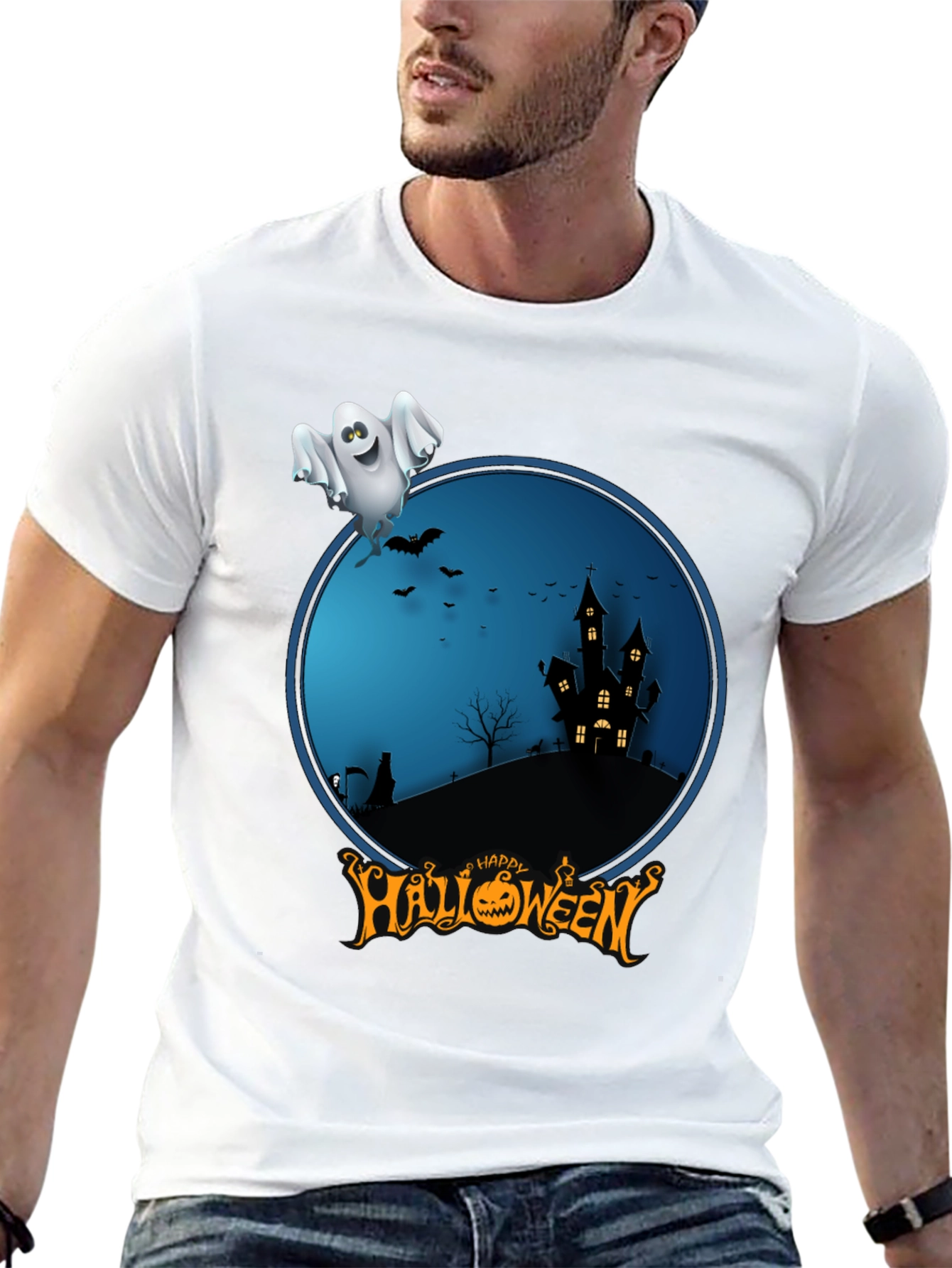 Happy Halloween Ghost Graphic Tee