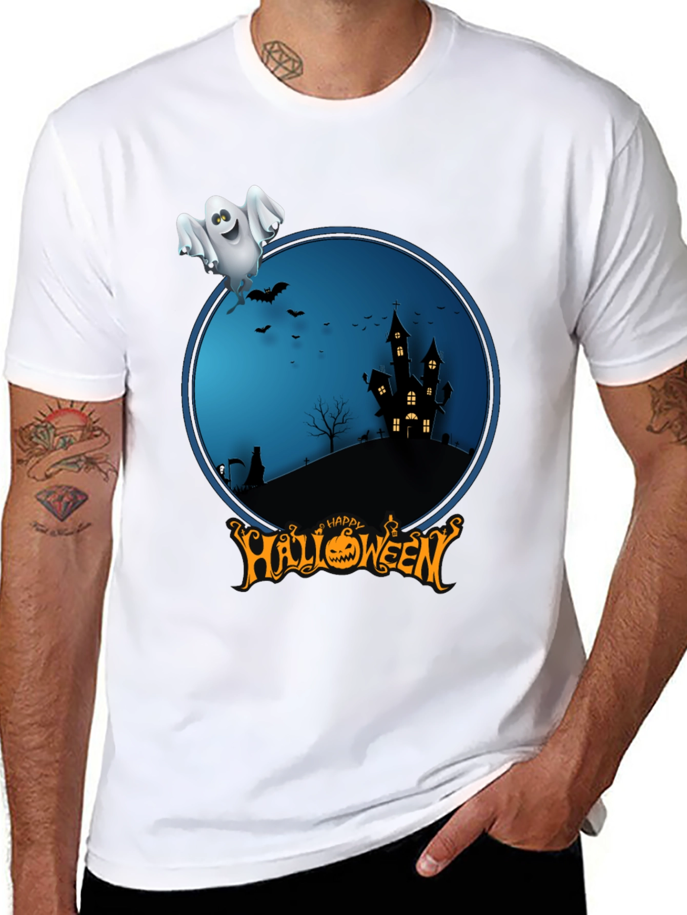 Happy Halloween Ghost Graphic Tee