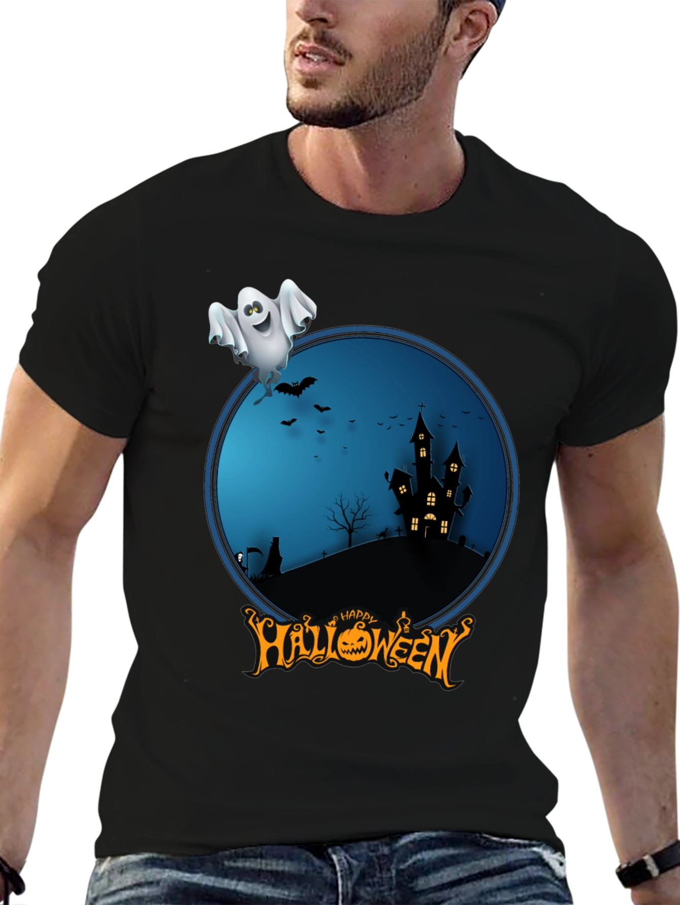 Happy Halloween Ghost Graphic Tee