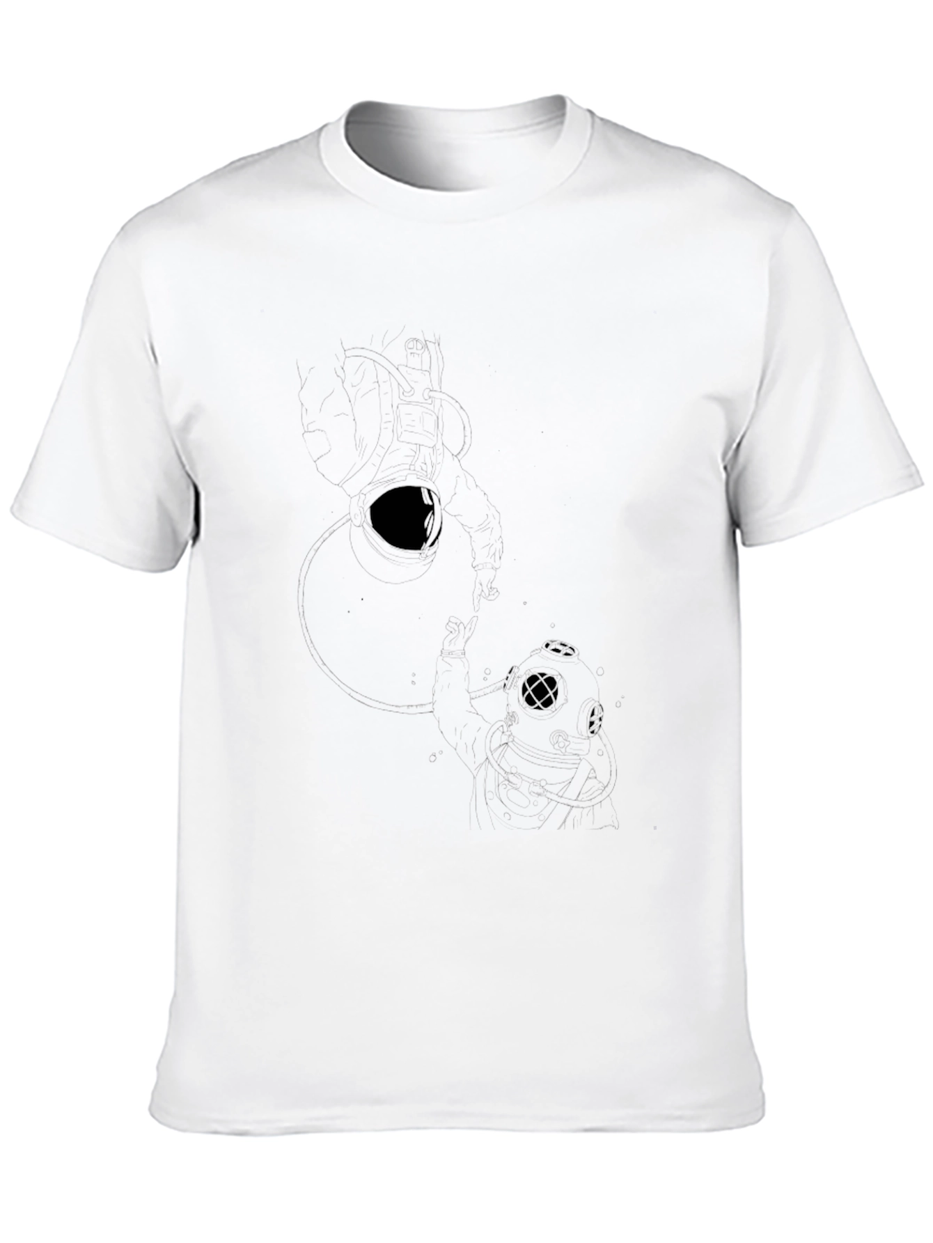 Mens Black Graphic Print Crew Neck T-Shirt