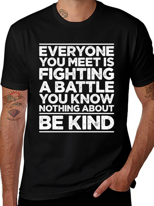Be Kind Graphic Tee - Mens Black Crew Neck T-Shirt