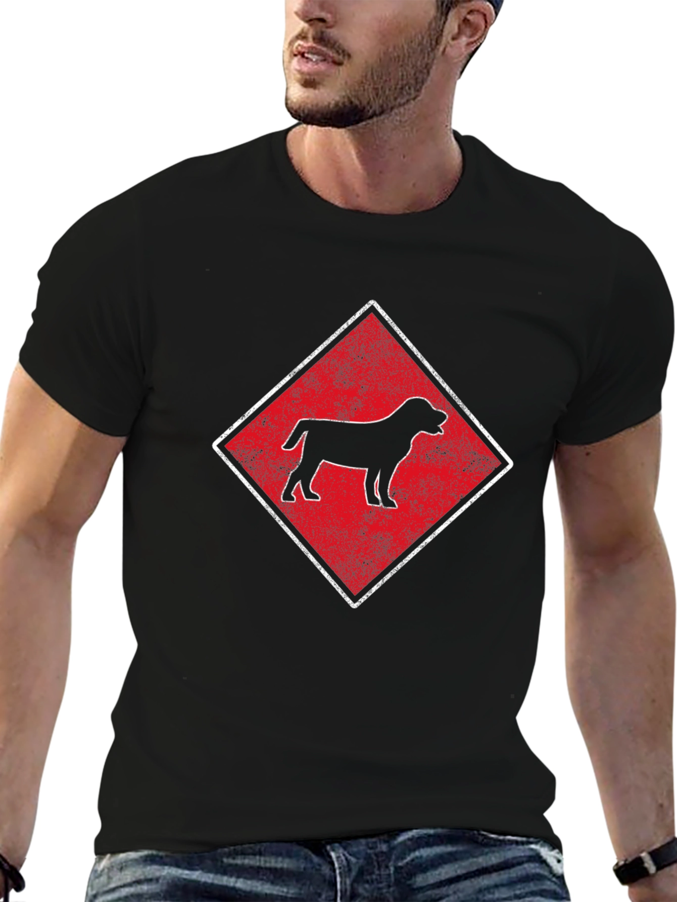 Dog Breed Diamond T-Shirt - Black