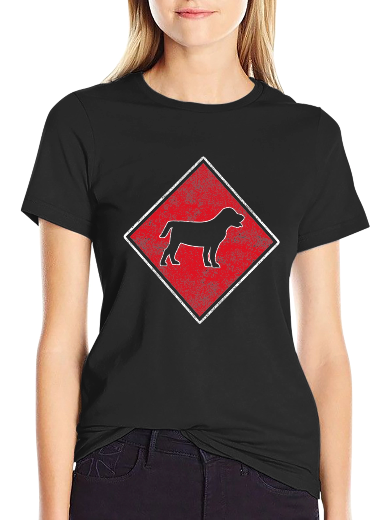 Dog Breed Diamond T-Shirt - Black