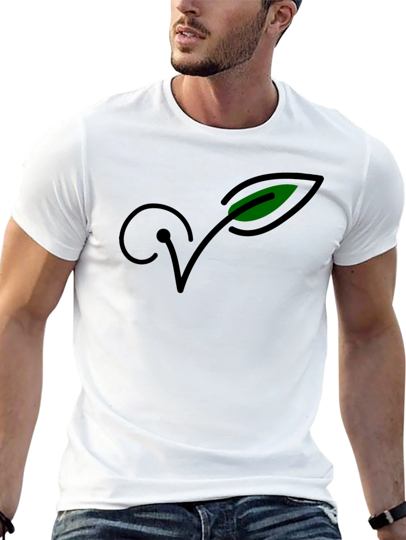Vegan Symbol Black Tee - Organic Cotton Blend