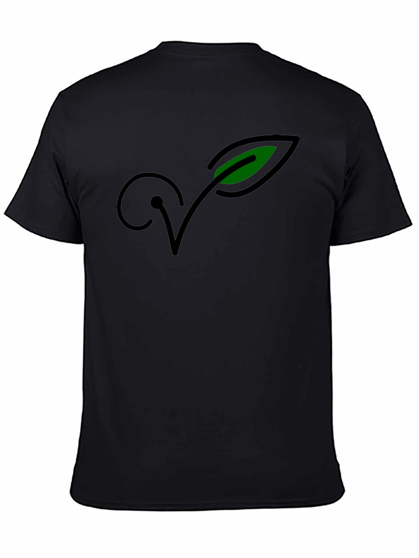 Vegan Symbol Black Tee - Organic Cotton Blend