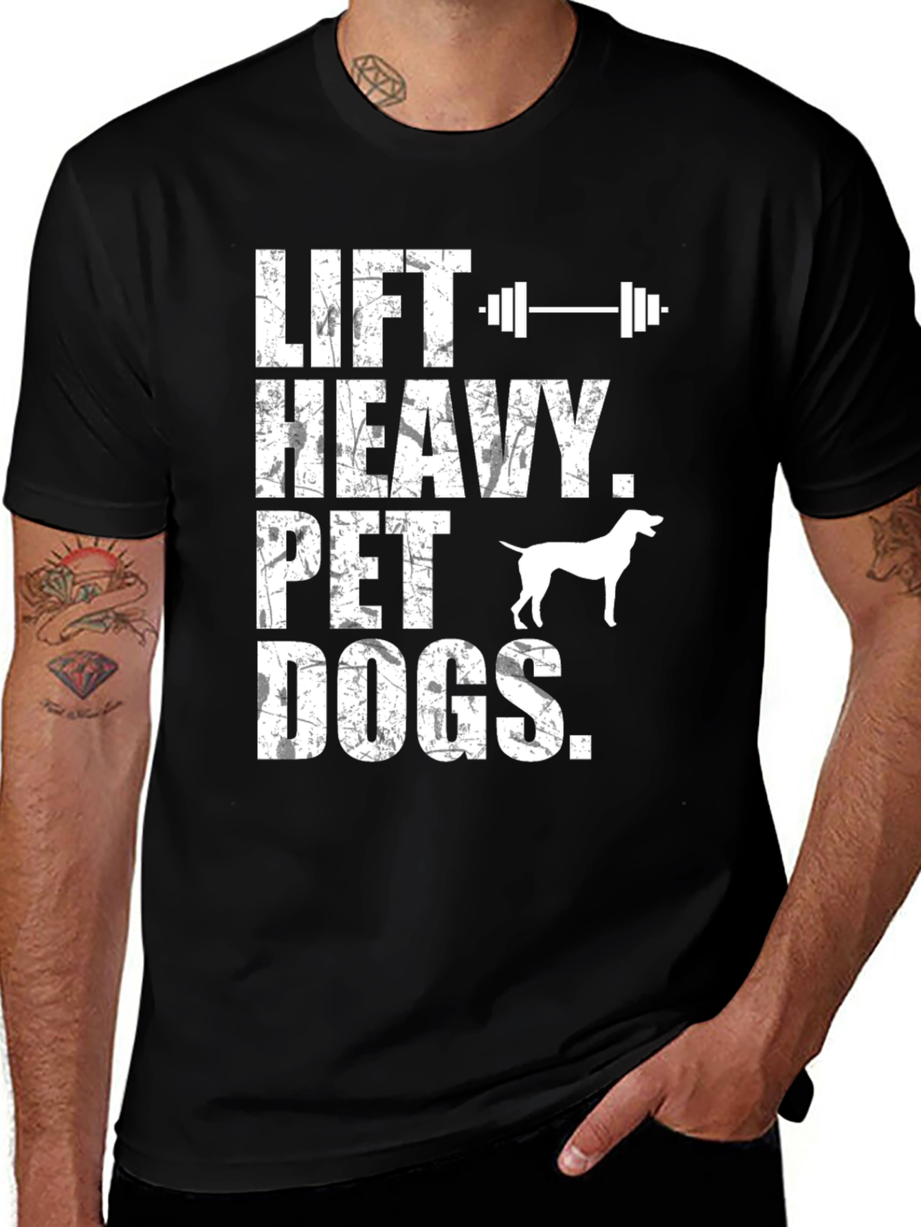 Lift Heavy Pet Dogs Graphic T-Shirt