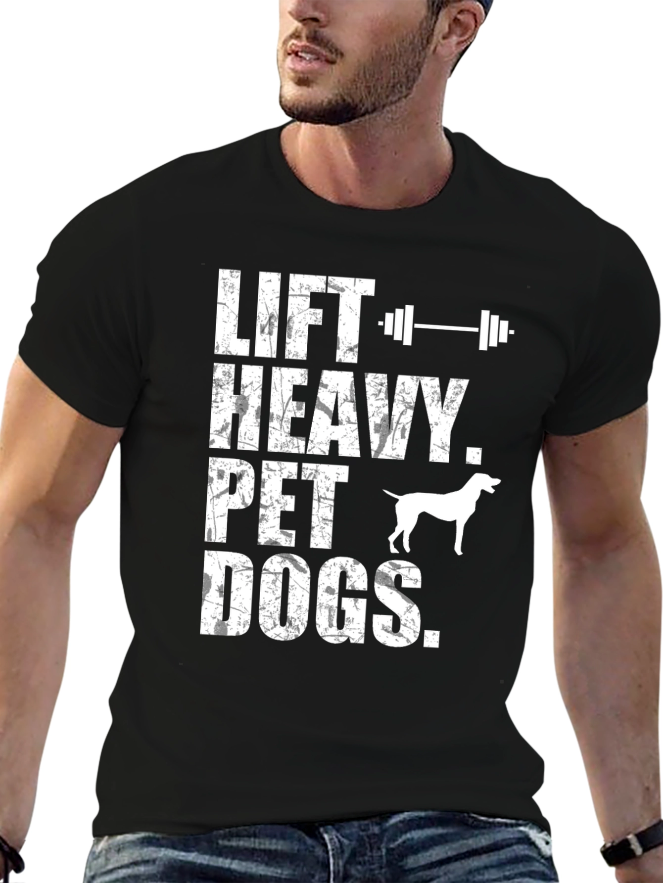 Lift Heavy Pet Dogs Graphic T-Shirt