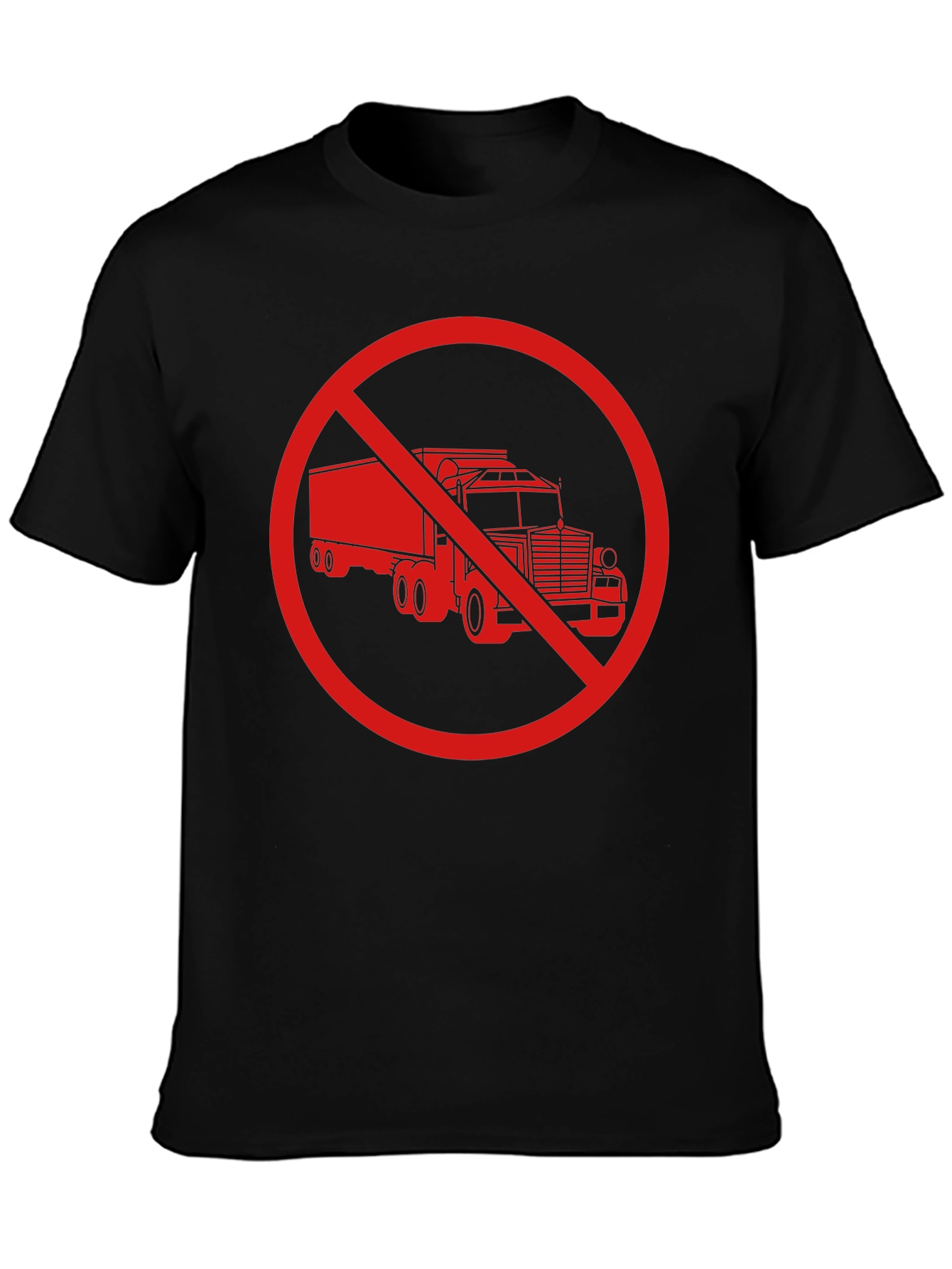 No Trucks Allowed T-Shirt - Black Crew Neck