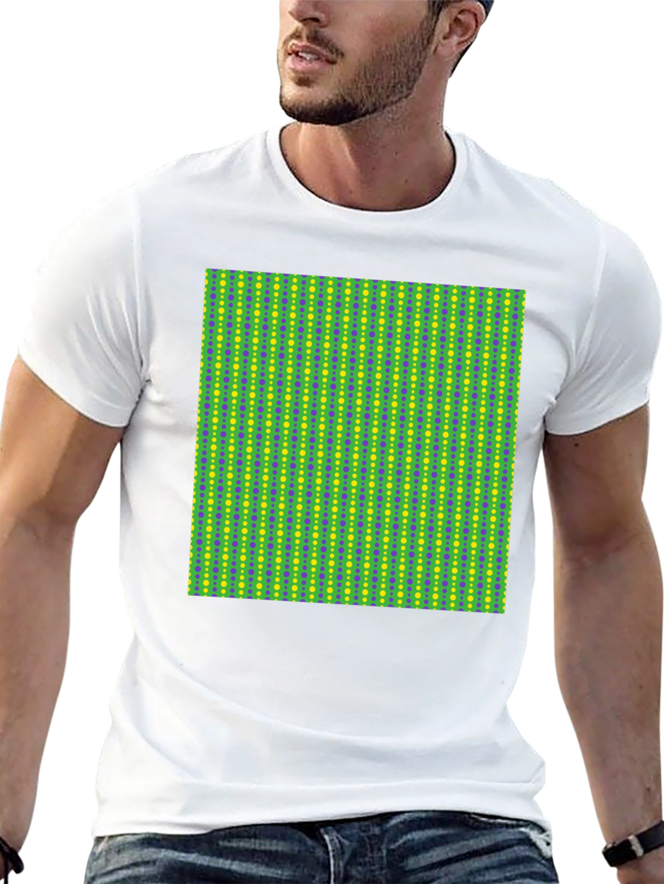 Groovy Geometric Print Black T-Shirt