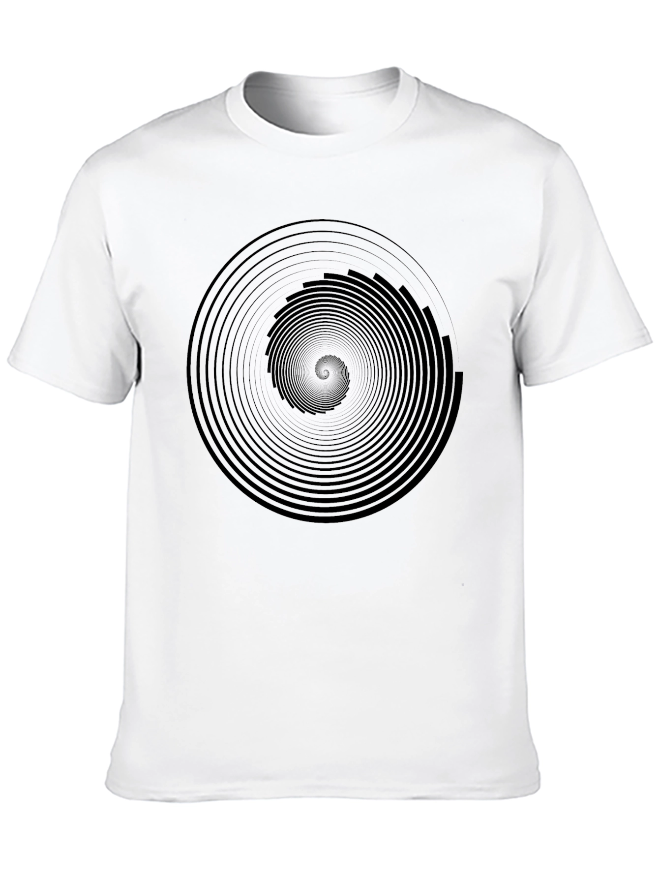 Hypnotic Black Spiral Graphic Tee - Mens Modern Fit
