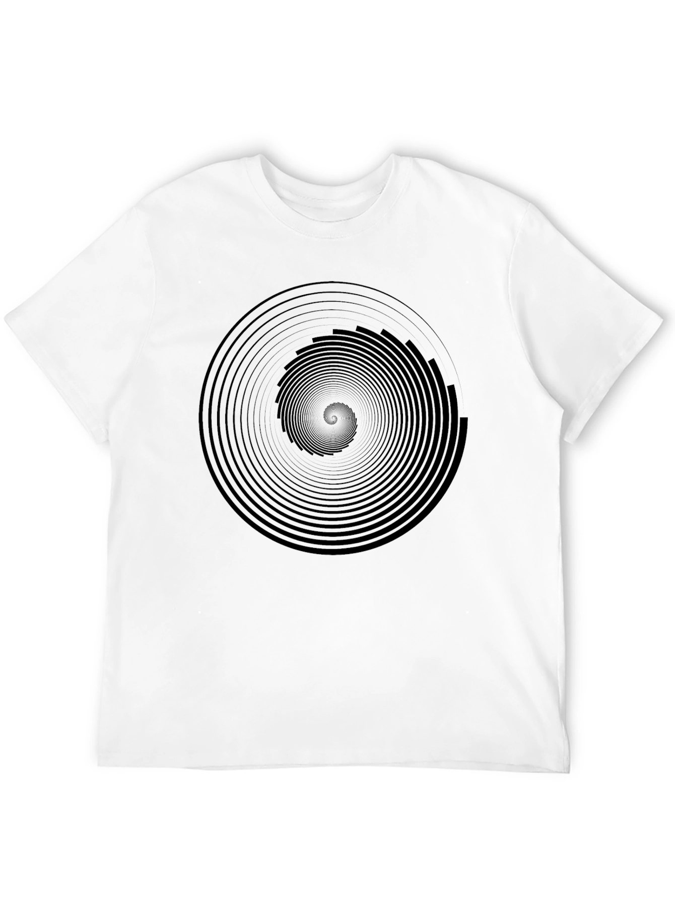 Hypnotic Black Spiral Graphic Tee - Mens Modern Fit