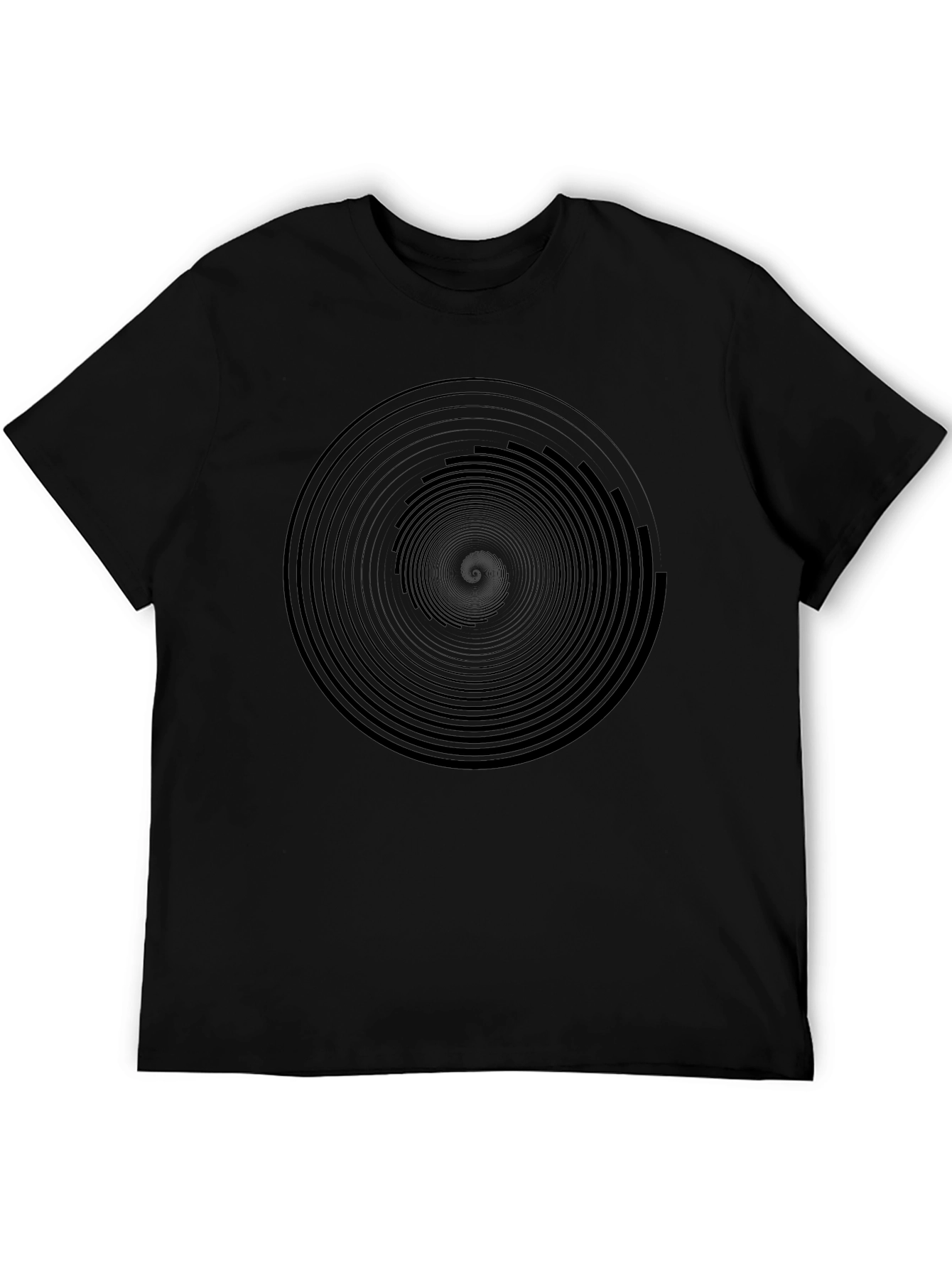Hypnotic Black Spiral Graphic Tee - Mens Modern Fit