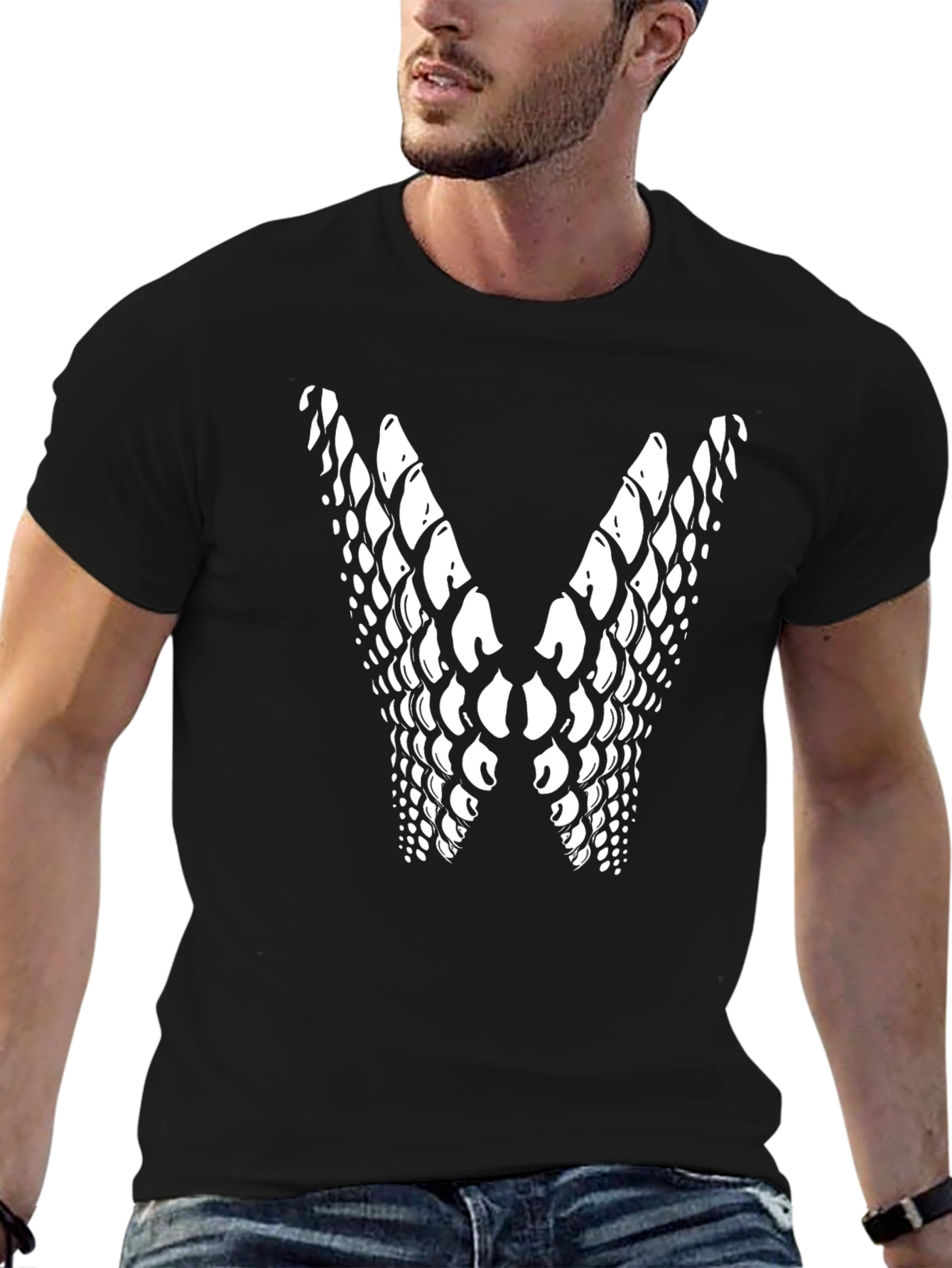 Scales Graphic Print Black T-Shirt