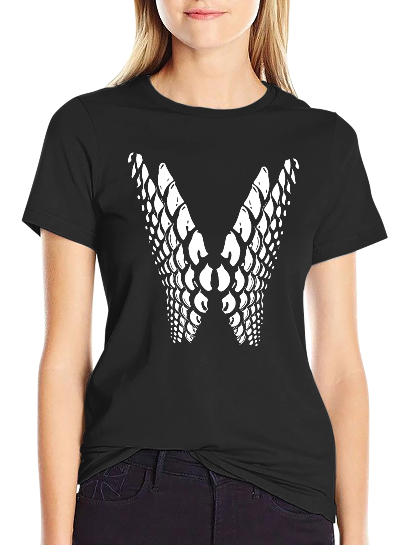 Scales Graphic Print Black T-Shirt