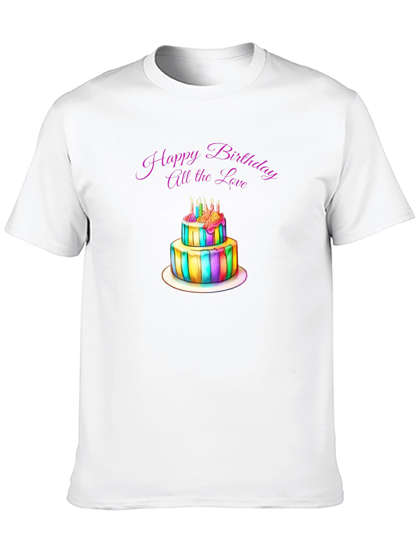 Birthday Cake Graphic Black T-Shirt