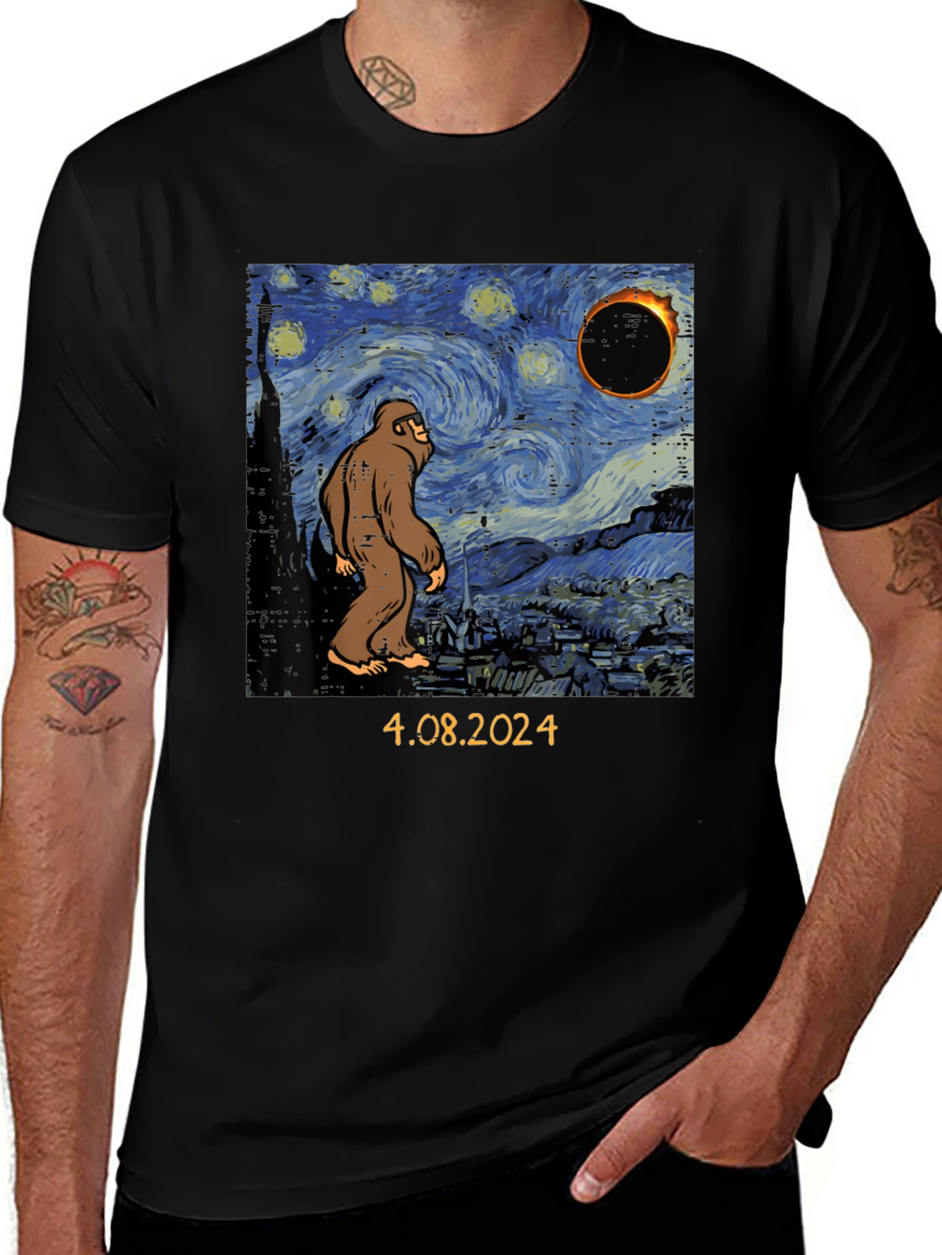 Starry Night Sasquatch Eclipse T-Shirt