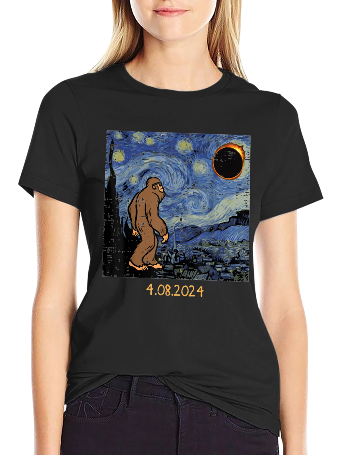 Starry Night Sasquatch Eclipse T-Shirt