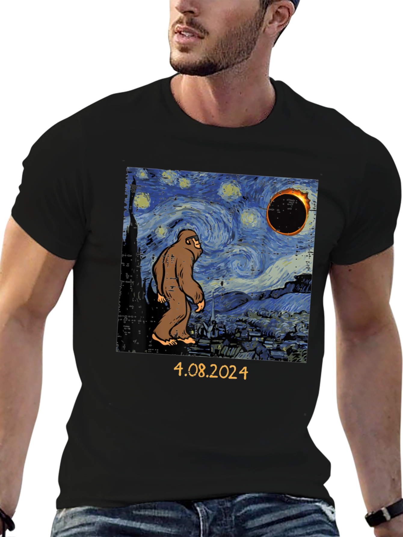 Starry Night Sasquatch Eclipse T-Shirt