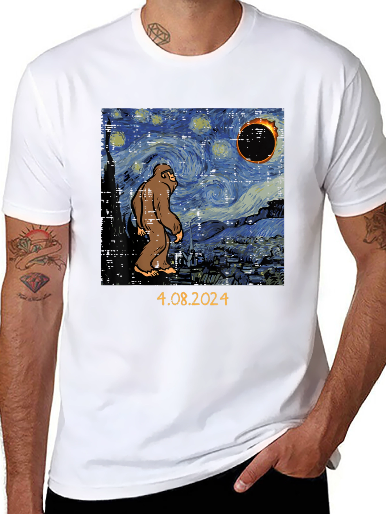 Starry Night Sasquatch Eclipse T-Shirt